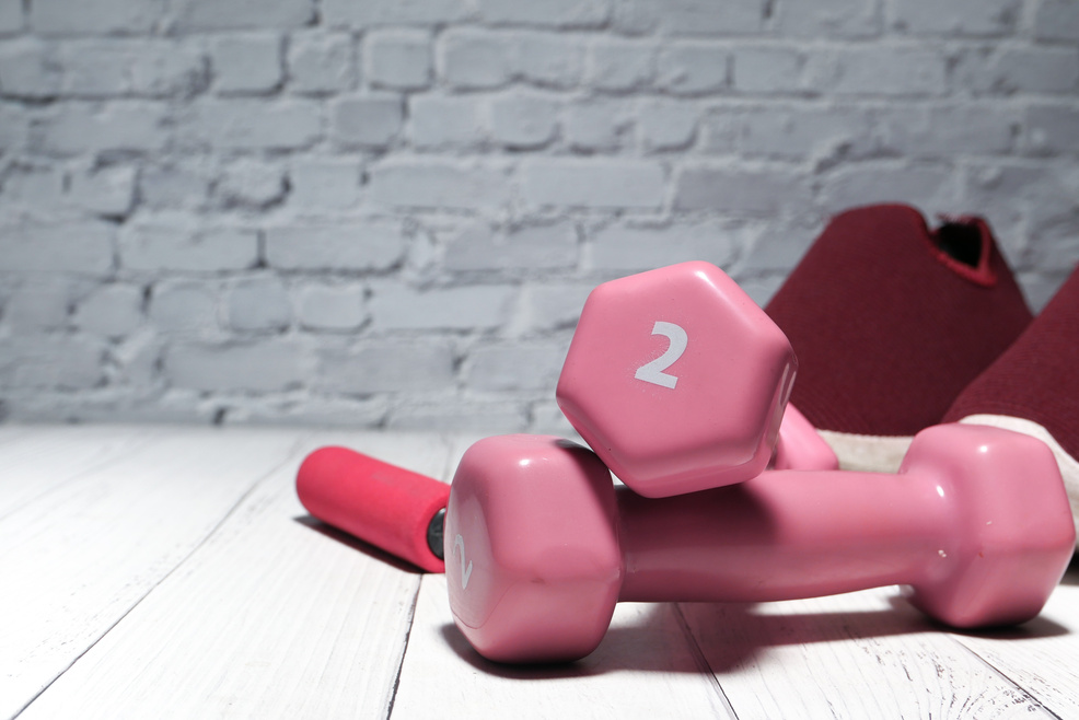 Pink Dumbbells for Weights